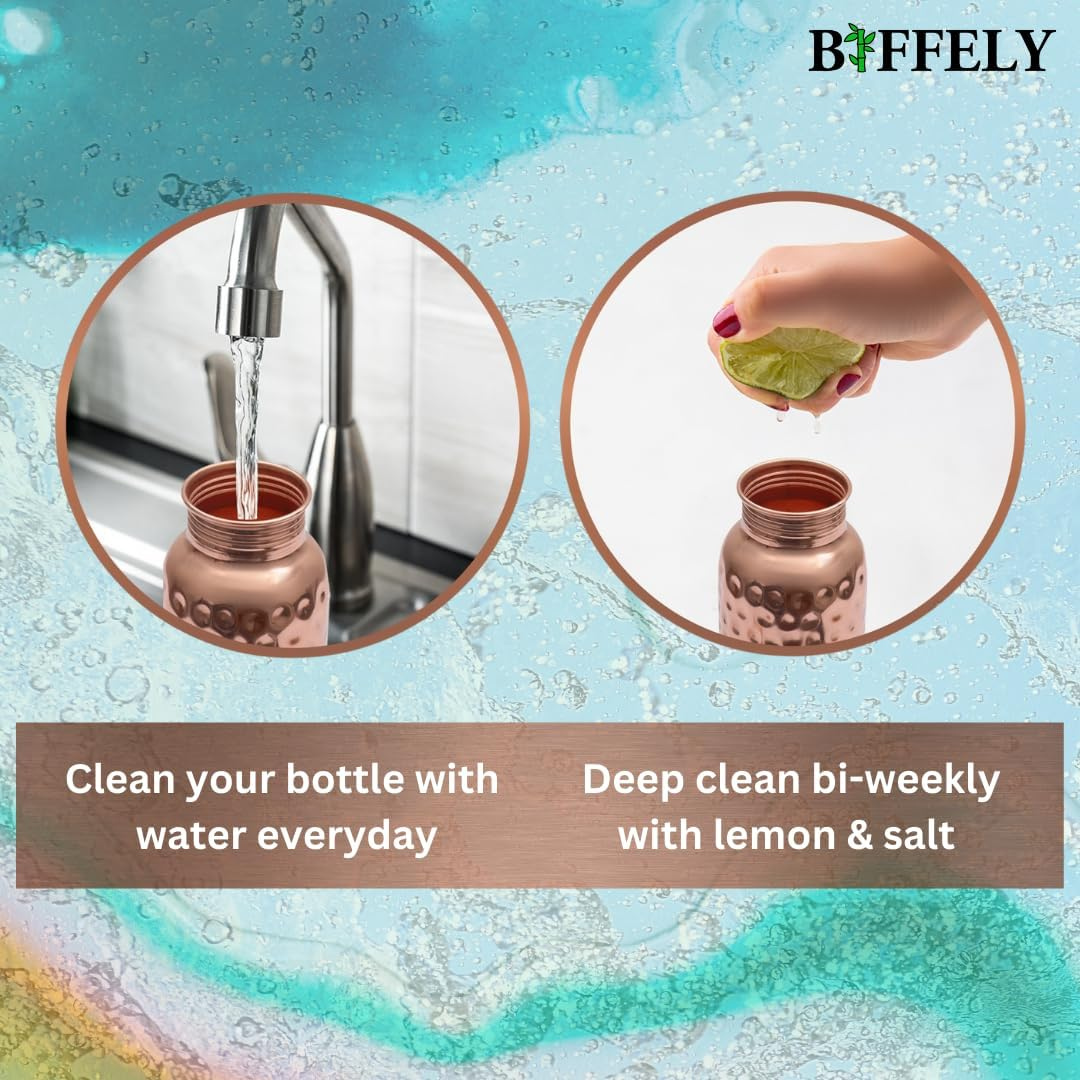 100% Pure Copper Water Bottle for Drinking -34 oz